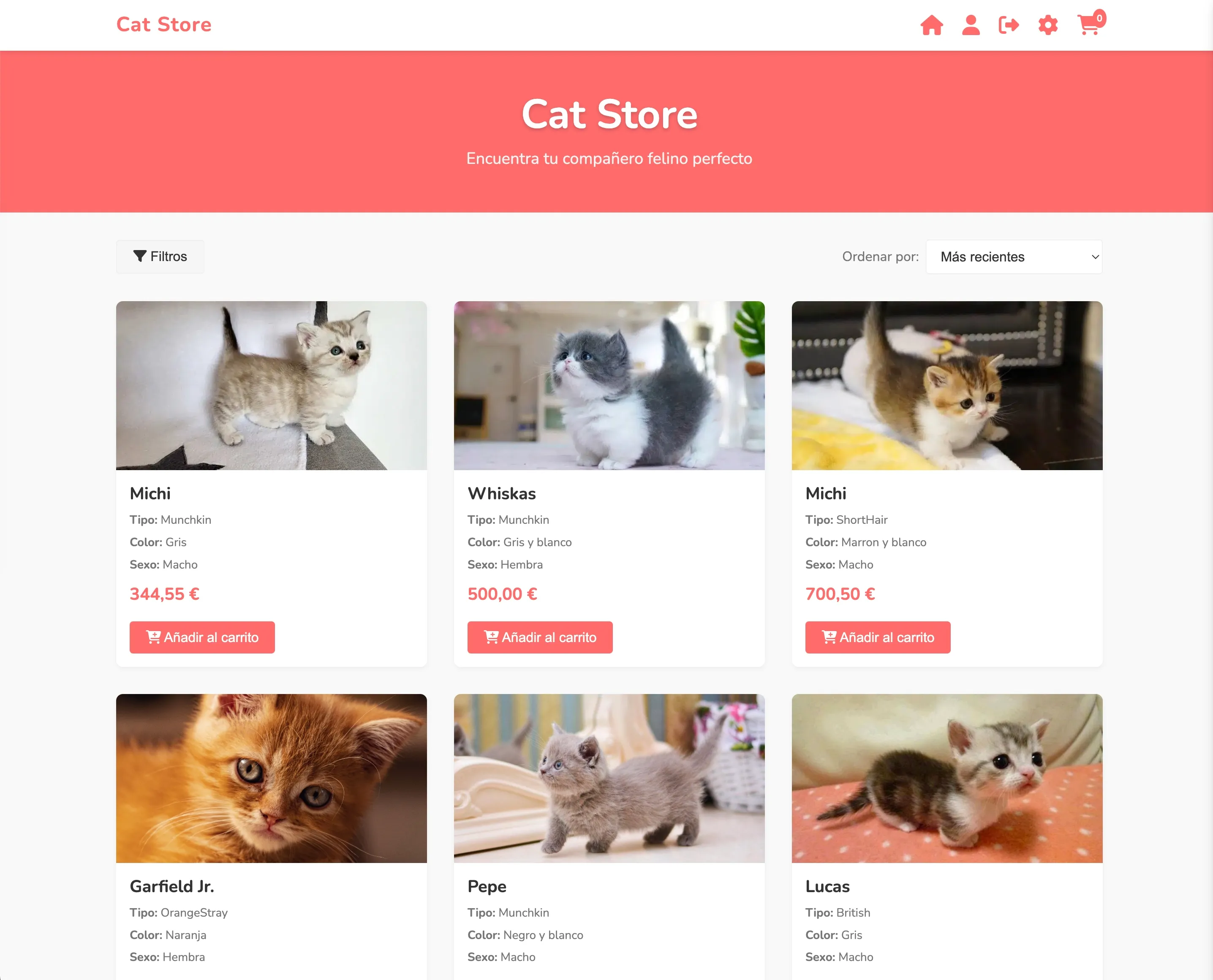 Imagen del proyecto Cat Store