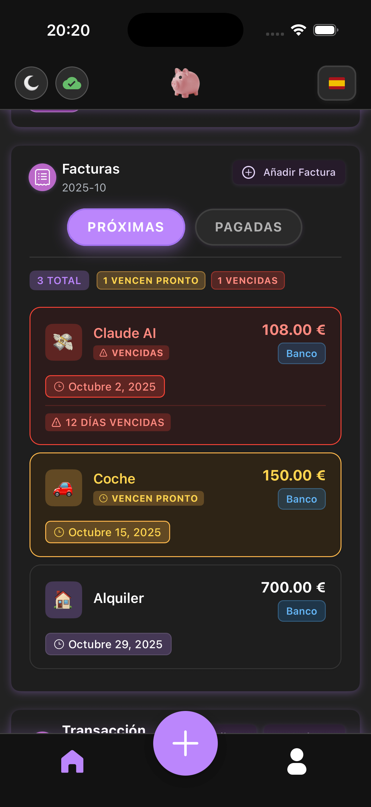 Gestión de Facturas Recurrentes
