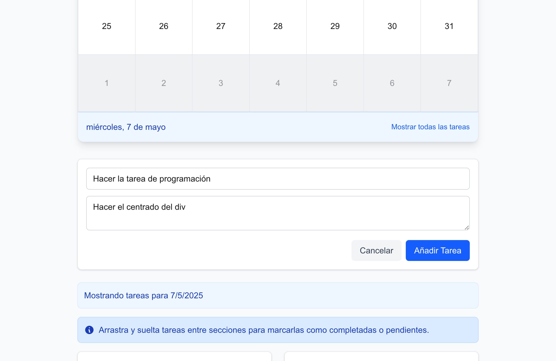 Gestión de tareas