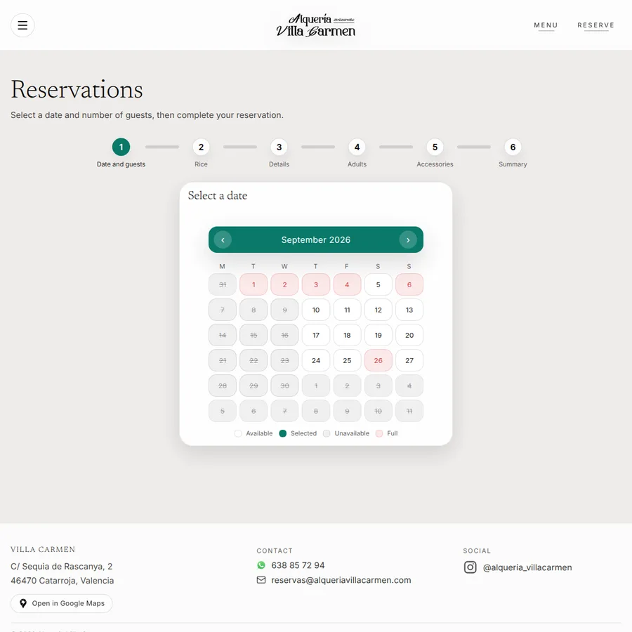 Reservas online paso a paso